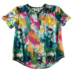 LULULEMON HIGHNECK RUNNING AND TRAINING TSHIRT NO LIMITS MULTI SIZE 4